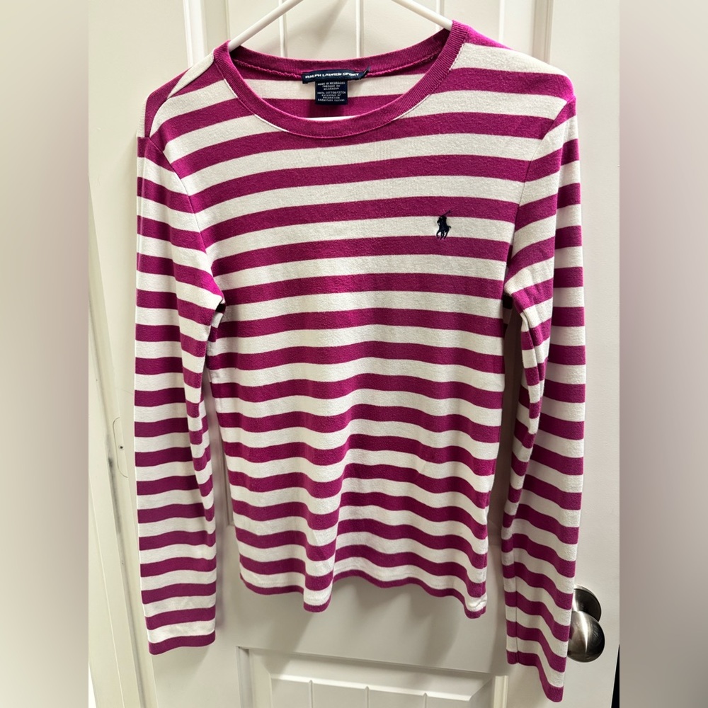 Ralph Lauren Sport Pink and White Striped Top